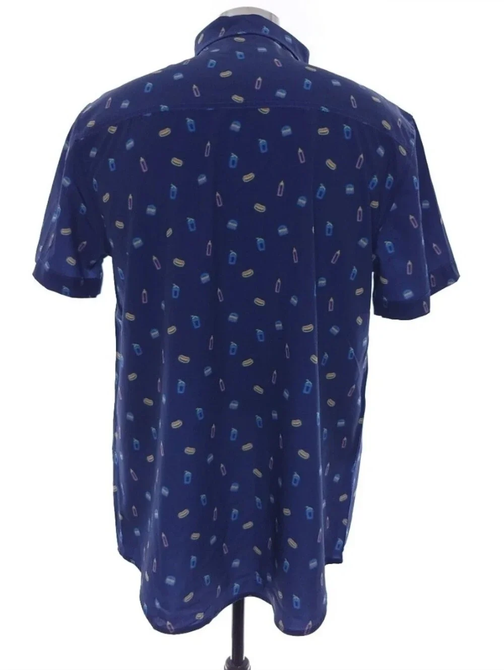 Mr. Swim 4 Way Stretch 2 Piece Swimwear Set Hotdogs Blue Shirt and Short UPF M